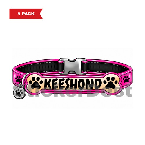 Keeshond pink dog - keeshond,