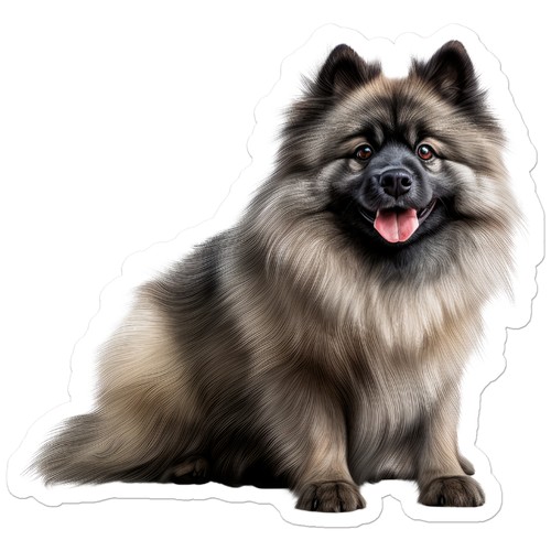 Keeshond dog vinyl decal - -,