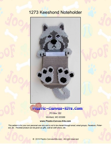 Keeshond dog note holder - keeshond,